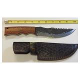 hunting knife Damascus steel tactical w/sheath