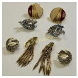 vtg earrings, trifari, lisner, aurora borealis too