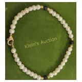 vtg estate pearl bracelet 7 1/2" nice