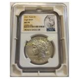 2021 high relief peace silver dollar ms 70 NGC!