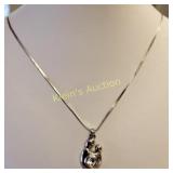 18" sterling chain w/ mother & child pendant