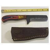 hand made carbon steel bull cutter knife w/sheath