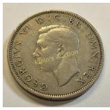 1950 georgivis VI rex 2 schilling coin EF+