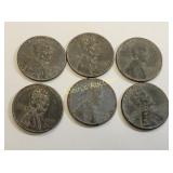 WWII steel war cent pennies 1943 lot of 6