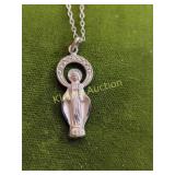 sterling silver medal on 18" 12k gf chain