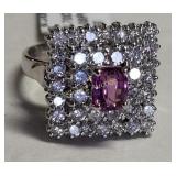 18k gold & Diamond, Pink Sapphire Ring W/Appraisa0
