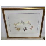rag art Lithograph carousel horses L.e.19/79 emboe