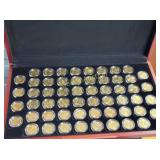 lot of 56 us statehood quarters 24K gold plated gt