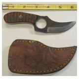 hand made short skinner knife w. sheath