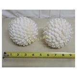 natural clamrose seashell 2  filled balls 4" Nice!