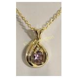 gio lind 14K gf amethyst & 18" necklace