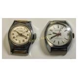wind up vtg watches lot of 2 timex , swiss