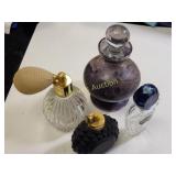 estate perfume bottle lot hand blown Shalimar too