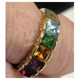 18K ge multi gemstone cocktail ring  beautiful!