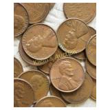 lincoln wheat cent pennies lot of  50! coins