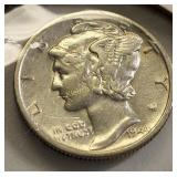 1944S silver mercury dime EF+ coin