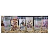 collectible lot of 6 Kentucky Derby Glasses
