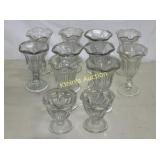 Tulip footed fountain glasses  lot of 12 fountaine