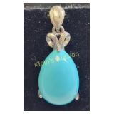 sterling silver & pear shape turquoise? pendant