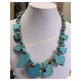 turquoise vintage necklace 17 1/2' long