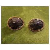 14K Egyptian revival scarab brooches lot of 2