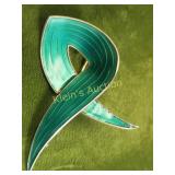 Albert Scharning sterling silver guilloche brooch