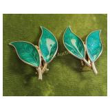 David anderson rare sterling guilloche earrings