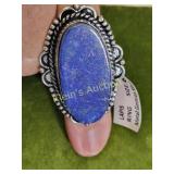 statement ring german silver & lapis NWT
