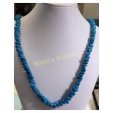 deep blue turquoise necklace 29' tested!