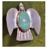 taxco sterling thunderbird Brooch w/ Turquoise