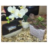 Faux Orchids plants  and more lot of 3