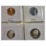 1964 penny & nickel 1978 dime & quarter MInt proof