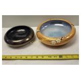 pair of vtg centerpiece bowls lusterware & haeger
