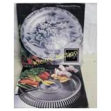 mikasa glass platters lot of 2 mint in box