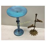 vtg aluminum ? Candle holder & praying hands card