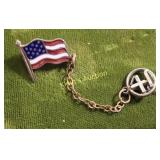 1941 flag pin brooch w/date 13 stars!