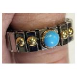 18K & turquoise & stainless steel ring nomination