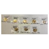 8 us coins $1 gold tone native american & sacagawe
