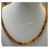 vtg natural amber bead necklace black light teste