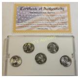 2000 platinum state quarter collection w/coa