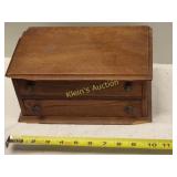 antique oak spool / thread cabinet /Jewelry ?