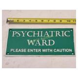 cast iron vtg wall plaque psychiatric Ward