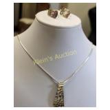 silpada sterling silver necklace & earrings Mint!