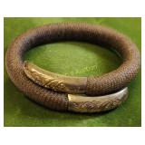Victorian 14K rose gold Mourning Hair Bracelet