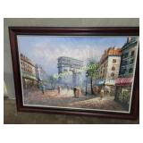 Parisian Street Scene oil painting signed