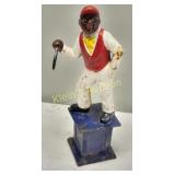 cast iron Jockey Door Stop vtg Equestrian 12"