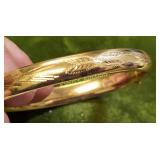 14K yellow gold hinged bracelet bangle vintage