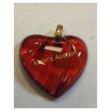 Baccarat France signed Red heart Pendant Nice