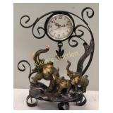 lucky elephant vtg pendulum clock on wire metal fr