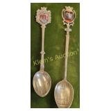 800 silver lot of 2 souvenir spoons Germany hambur